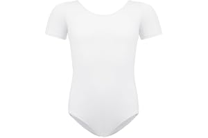 BALAYSIER Body Danza Classica Donna e Bambina Leotard a Maniche Corte in Cotone per Ginnastica Artistica e Balletto