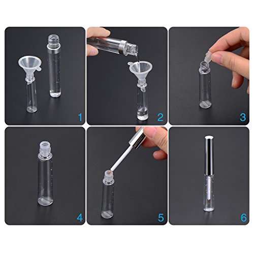 Mudder 2 Stück 7,5 ml Mascara Leerrohr Wimpertusche Rohr und 2 Stück 7 ml Leer Eyeliner Fläschchen Flasch mit Gummieinlagen - 3