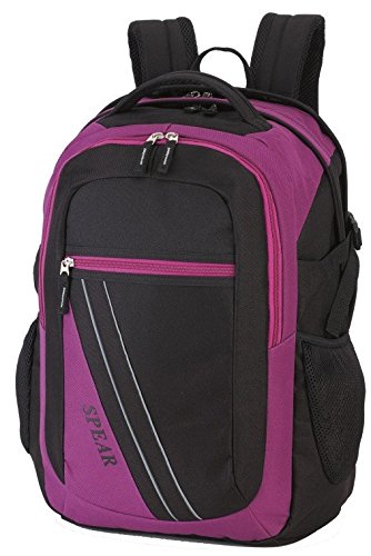 Preisvergleich Produktbild SPEAR® VITAL 1056 Rucksack schwarz / magenta Daypack School Schulrucksack Rückenpolster Handyfach