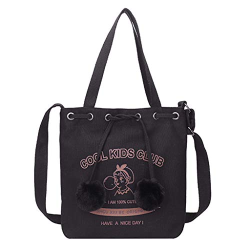 PANPANY Zaino casual in nylon impermeabile tinta unita grande capacità Borsa tracolla multifunzione donna in tela casual lettere studentesse