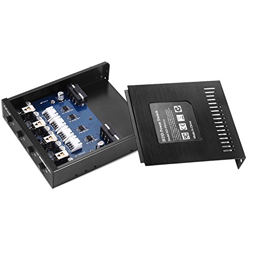 SISUN PW4101 3,5 „Voll-Aluminium Floppy-Einschub 4 x SATA HDD Power Switch Control / Schutzhülle (4 x Schalter) - 5