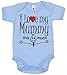 IiE, I love my Mummy this much, Baby Boy Bodysuit, 0-3m, Pale Blue