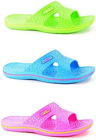 Ladies Galop 701201 Ultra Lightweight Neon EVA Peep Toe Slip On Mules Pool Beach Sliders Flip Flops Casual Summer Sandals Shoes Size 3-8