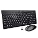 Produktbild VicTsing Tastatur und Maus Set Kabellos, kabellose Tastatur(QWERTZ, Deutsches Layout) mit Wassertropfen-Form Tastenkappen und 2,4 GHz Funkmaus für PC,Windows XP/Vista / 7/8/10, Mac, Schwarz