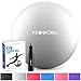 Produktbild Proworks Gymnastikball 65cm Heavy Duty Sitzball für Sport Physiotherapie Schwangerschaft Yoga Pilates - Fitness Ball für Rückenübungen und Dehnübungen inkl. Pumpe - Silber