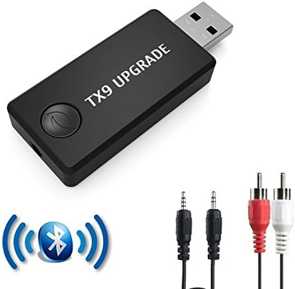 Bluetooth Transmitter USB, 3.5mm Audio Output Portable Wireless Transmitter A2DP Low Latency, Dual Link, HiFi Sound, Power by USB for TV, PC , iPod , MP3/MP4, Media Player