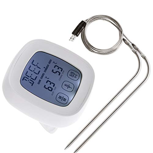 Preisvergleich Produktbild Chunyang Dual-Sonden Touchscreen Backofenthermometer Küche kochend Nahrungsmittelprüfspitze Grill BBQ Timer Hintergrundbeleuchtung Digitale Thermometer