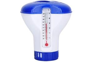 JEFFERGARDEN Thermometre Distributeur Chlore Flottant Piscine Amusant Diffuseur Pastille Connecte Précis pour Galet Multifonction Thermomètre Produit Chimique avec Support de Tablette