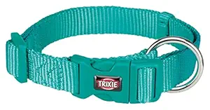 Trixie| Premium Dog Collar, Nylon Strap with Steel Hoop to Connect to The Leash,Its Comfortable for Your pet Neck, Size-M-L (35-55cm/20mm) Color-Ocean Blue