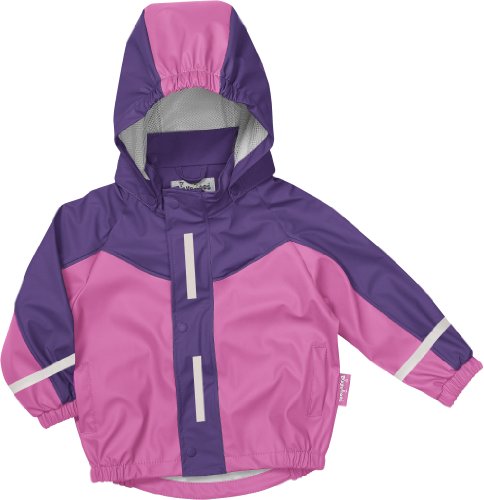 Playshoes Girl's Kids Waterproof Sportive Jacket Raincoat, Pink (Purple/Pink), 9-12 Months (Manufacturer Size:80cm)