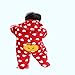 Arrowhunt Baby Lovely Heart Outfits Warm Fleece Velvet Rompers Red 9-12M