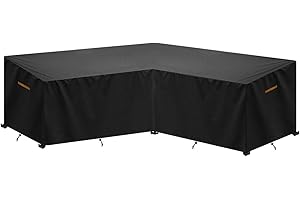 SanGlory Pokrowiec na meble ogrodowe w kształcie litery L, pokrowiec na meble wypoczynkowe z otworami wentylacyjnymi, wodoszczelny pokrowiec ochronny na meble ogrodowe, zestaw wypoczynkowy, 216 x 216