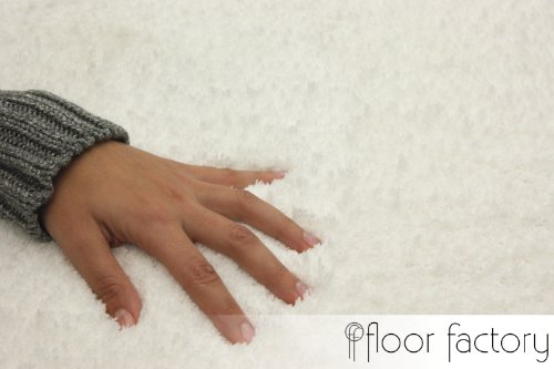 Weicher Hochflor Shaggy Teppich Privilege weiß 10×10 cm Muster – flauschiger Mikrofaser Langflorteppich - 5