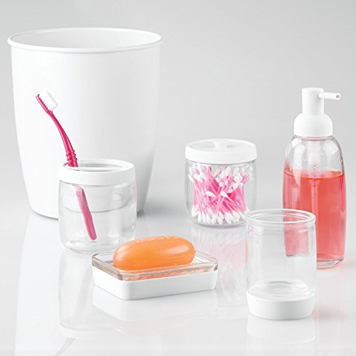 InterDesign 14510EU Ariana Zahnbürstenhalter aus Glas, durchsichtig / mattweiß - 2