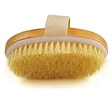Tenflyer Dry Skin Body Brush Natural Bristle Brush Soft Handle Pouch Brush SPA Brush