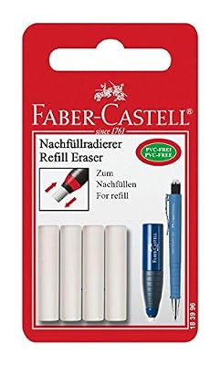 Faber Castell Pack de 4 Gommes de recharge Blanc