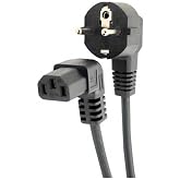 C13 Power Kablo - 90 Derece L U&ccedil; - Dik A&ccedil;ılı - Standart Power Kablosu - 1.8 mt