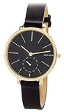Skagen SKW2354 Hagen Uhr Damenuhr Lederarmband Edelstahl 50m Analog schwarz Gold