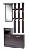 Produktbild ts-ideen Set Wand-Garderobe Spiegel Schuhkipper Schuhschrank mit Schublade Holz Dunkelbraun