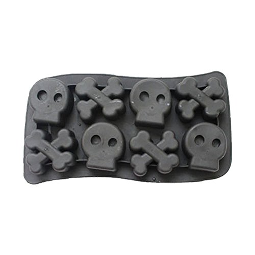 RotSale® Schwarz Cool Eiswürfelform Silikon mit Totenkopf Sommer Party – Eiswürfel Silikonform Geschenkidee - 2