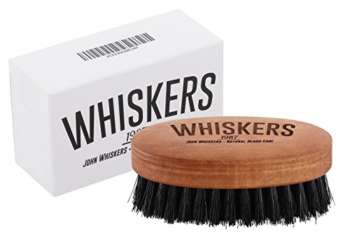 John Whiskers Bartbürste mit reinen Wildschweinborsten - Qualität Made in Germany – ca. 90x50mm - Härtegrad Medium - Perfekte Bart - und Vollbart-Pflege