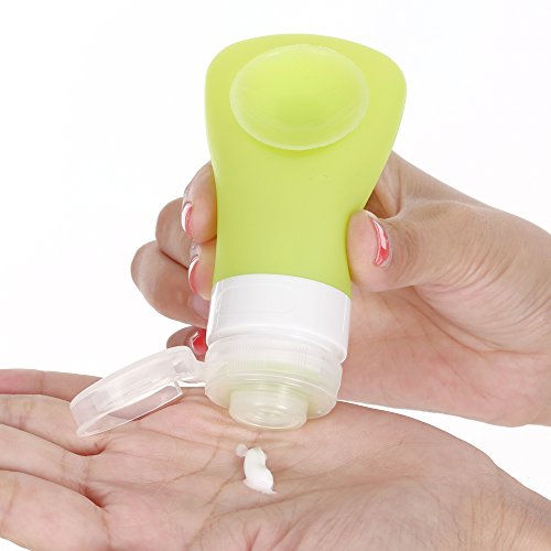 Anself 4 Stück Silikon Reise Flaschen Set mit Saugnapf (Größe Optional) - 3