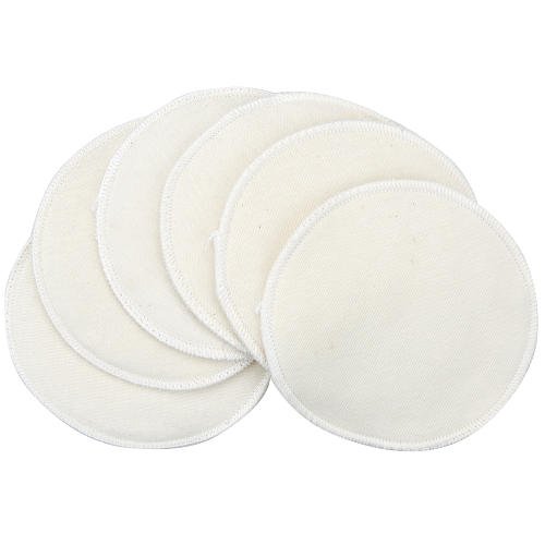 TechnoTec® 6 X Bamboo Organic Reusable Soft Breast Pads Waterproof Washable Super Absorbent (White / Cream)