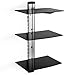 Price comparison product image TecTake Wall Bracket for DVD Player/Receiver/3 Shelves/Black