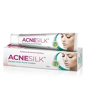 Greencure Acnesilk Herbal Anti Acne & Pimple Cream with 2% Salicylic Acid & Bamboo Silk, Paraben & EDTA Free, German Science Meets Ayurveda, AYUSH Ministry Certified (All Skin) 15g