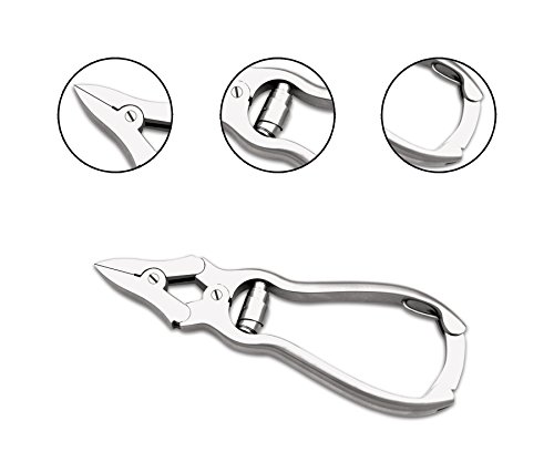 Masako Strong Foot Care Pliers Nail Nippers Corner Pliers (Toenail Pliers) with Double Joint, Straight Edge, Stainless Steel, 12 cm, Podiatry Pliers