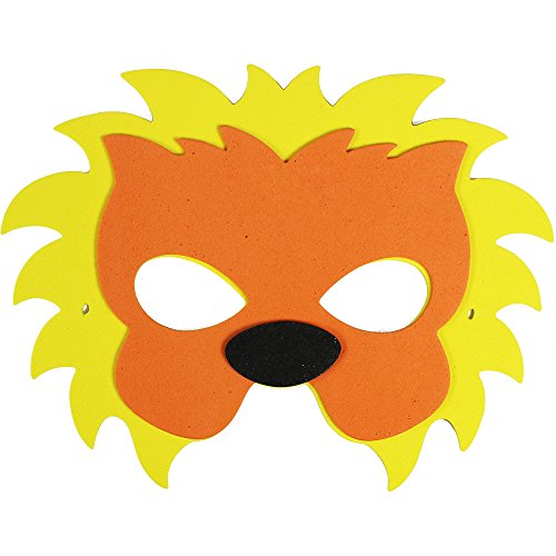 COM-FOUR® 6-teiliges Tiermaskenset, Löwe, Tiger, Giraffe, Zebra, Affe und Bär - 6