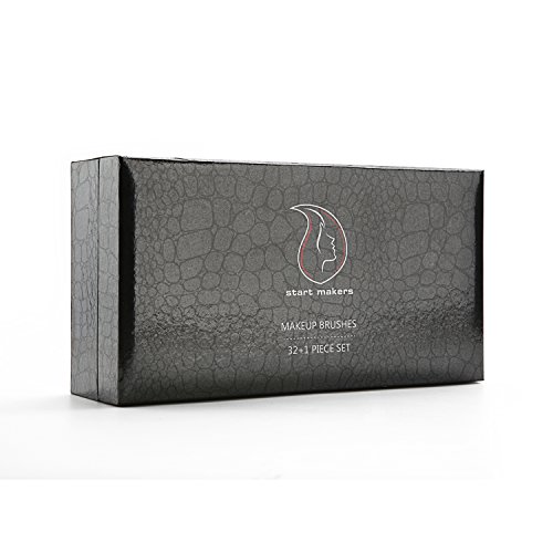 Make up Pinsel set 32+1 -teiliges Schmink Pinselset mit Etui Kosmetik Lidschatten Gesichtspinsel Miracle schwarz Make-up Schwamm luxuriös stilvoll Geschenkschachtel - 5