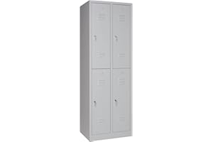 ‎FURNI24 furni24 Garderobenschrank, Schließfach, Spind, Umkleideschrank, Kleiderschrank Abteilbreite 30 cm 4-türig