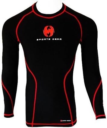 Mens SSG-500 All Season Black Compression Base Layer / Baselayer Skin Tight Thermal Gym Sports Long Sleeve Under Shirt Top Armour (X-Large (42-44 inches) around chest)