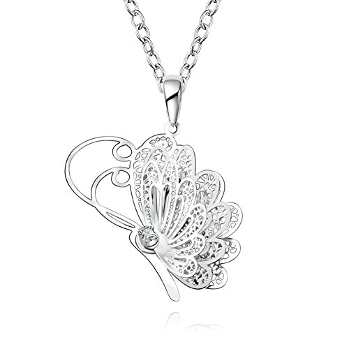 dc jewelsAnglic Silver Plated Long Butterfly Chain for Women & Girls