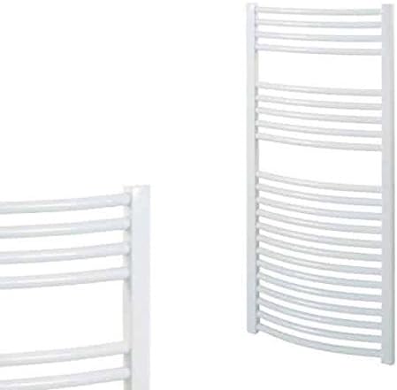 Richmond Radiators Bellerby Curved Heated Towel Rail For Central Heating. Small, Medium & Large Sizes, White, 1200 x 600