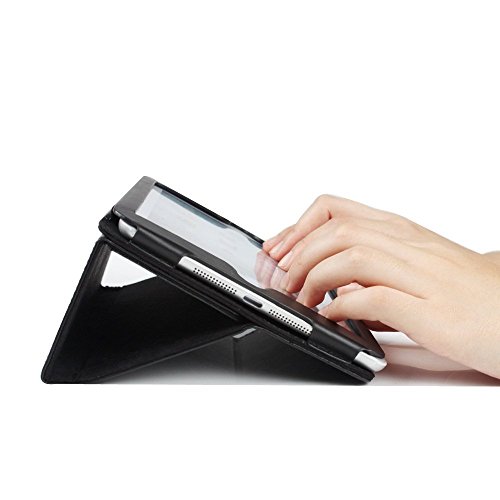boriyuan Echt Ledertasche Case Schutz Hülle Ultra Slim Cover für Samsung Galaxy Tab S2 9.7″ SM-T810/T815 aus echtem Leder mit Standfunktion, Magnetverschluss, im Bookstyle inkl. Eingabestift, Displayschutzfolie(Schwarz,Echt Leder) - 7