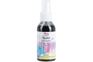 Ideen mit Herz Spray de peinture textile - 100 ml - Noir - Couleurs hautement pigmentées avec une brillance maximale pour les textiles clairs - À base d'eau