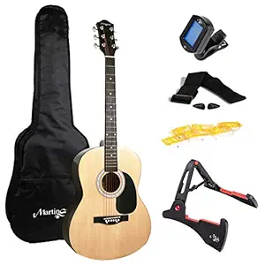 Martin Smith W-101-N-PK Acoustic Guitar Super Kit with Stand (Natural)