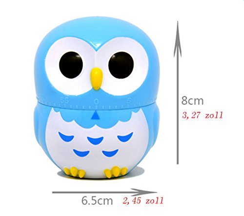 Hosaire 1x Elektronischer Timer Nette Karikatur Eulen Form Küche Timer Multifunktion Mechanischer Küchentimer Speicher Timer,Countdown,Rosa - 2