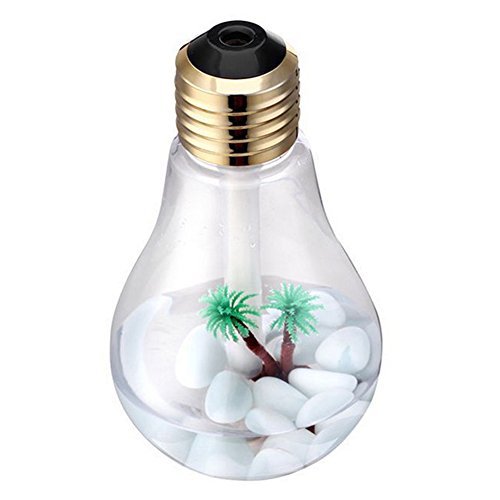 CAheadY Mini Bulb Air Humidifier Diffuser Essential Oil Ultrasonic Aroma Mist Purifier Office Indoor Moisterizing Decoration - Golden