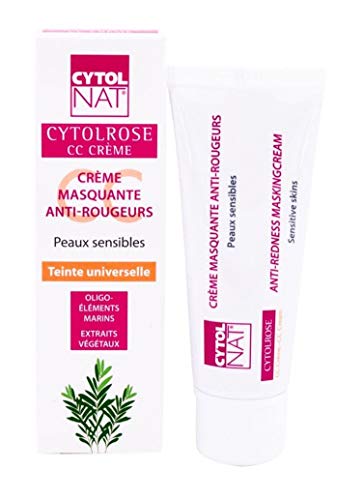 Cytolrose CC Crème 40 ml, Crema colorante correctora antirojeces para pieles sensibles - A base de oligoelementos marinos y extractos vegetales - Tono universal.