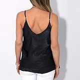 friendGG Fashion Damen Solide Lässig Oansatz Ärmellos Camis Rüschen Tops T-Shirt Bluse