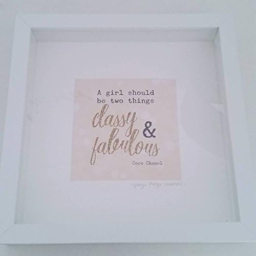 A girl should be two things Classy and fabulous coco chanel quote framed print
