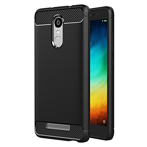 Funda Xiaomi Redmi Note 3 Pro  AICEK Negro Silicona Fundas para Redmi Note 3 Pro Carcasa Xiaomi Redmi Note 3 Fibra de Carbono Funda Case  5 5 Pulgadas 