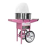 Royal Catering Machine à Barbe à Papa Professionnelle RCZC-1200E (diamètre de la cuve 52 cm, 1.200W, rendement horaire 1 unité/60s, 93x54x124cm, avec couvercle de protection et chariot)