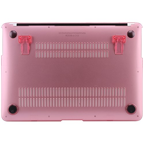STONG Matte Gummierte Harte Schutzhülle mit Kickstand Ständer für Macbook Air 13 Hülle Cover Tasche Silicon Case Shell Hard Plastik mattiert SchutzTasche + tpu Tastatur-Schutzfolie(Rosa,MacBook Air 13 A1369 / A1466) - 7