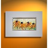 Bild Blumen mit Rahmen modern Malerei Kunst Original Acryl Gemälde ca.33x23 cm