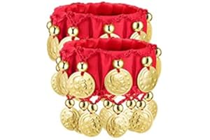 ROPA DE ARABIA Pareja de pulseras con monedas para bailar danza del vientre o disfrazarse de bailarina oriental