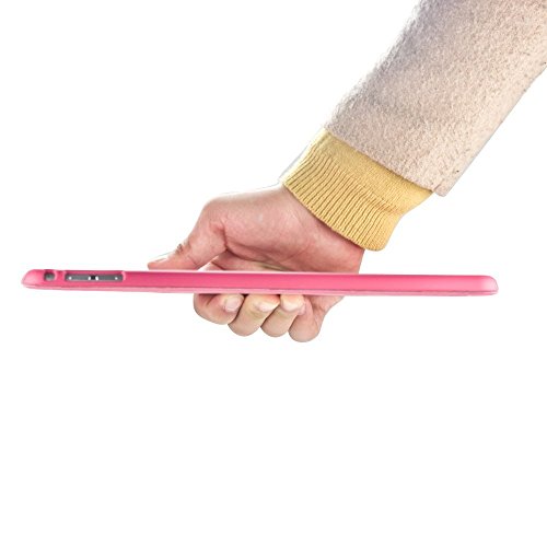 Khomo iPad Air 2 Hülle Case Dunkelrosa Gehäuse mit doppelten Schutz ultra dünn und leicht, Smart Cover – Italic Dark Pink - 6